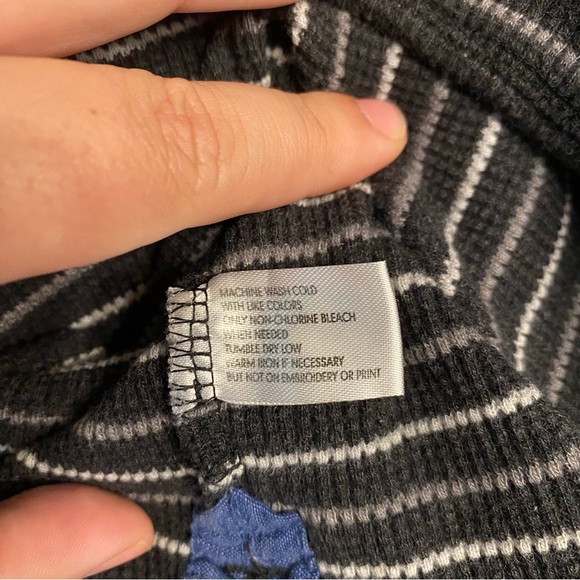 U.S. Polo Assn. Men's Black and Gray Striped Long Sleeve Tee - Picture 6 of 11